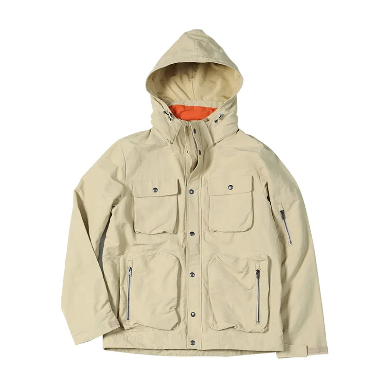 Мужская куртка SIMWOOD, стильная полевая куртка с капюшоном и множеством карманов, куртка карго со вставкой контрастного цвета на сезон осень-зима, 190429 - Цвет: khaki