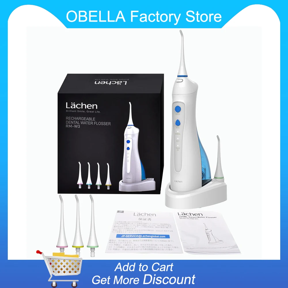 

Lachen W3 Oral Irrigator Rechargeable Dental Cordless Water Flosser Teeth Shower 220ml Water Tank IPX-7 Waterproof Ship From RU