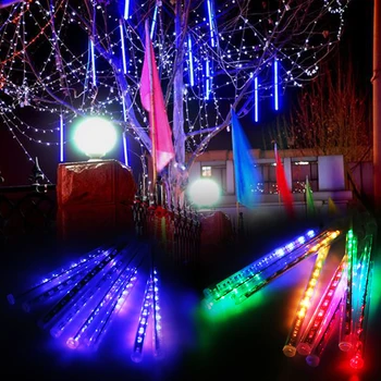 

30cm/50cm LED Lights Meteor Shower Rain 8Tube Xmas Tree Outdoor Light EU Plug