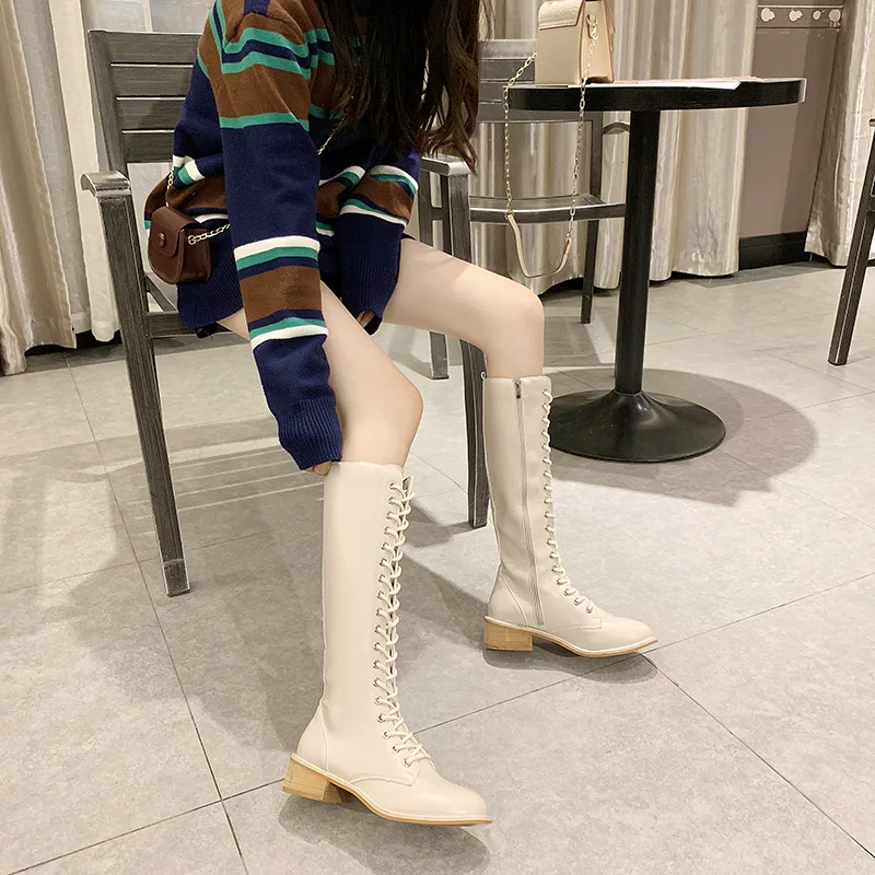 Bootee/ женские ботинки на шнуровке; женские пикантные сапоги до бедра на высоком каблуке; пикантная женская обувь на резиновой подошве; женские резиновые сапоги с круглым носком