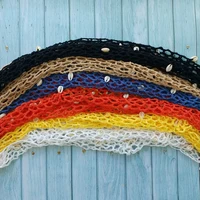 Women Triangle Shawl With Seashell Sexy Bikini Cover Up Sunscreen Nets Skirt Mesh Tunic Pareo Beachwear - Image 6