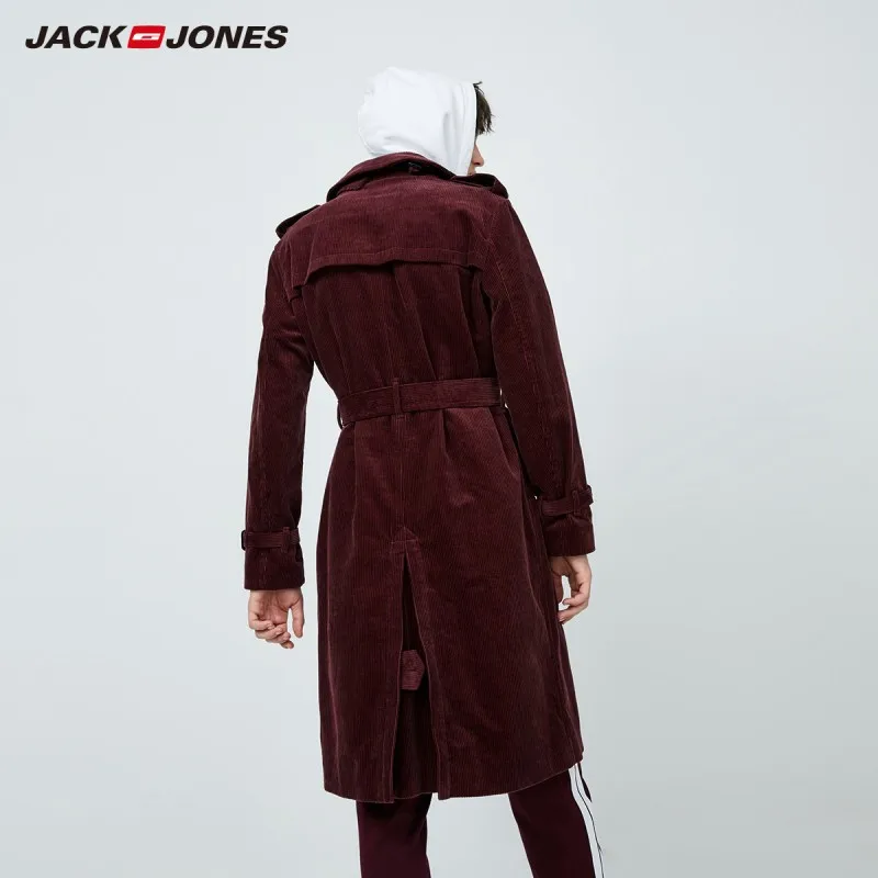 JackJones Men's Cotton Business Casual Double-breasted Mid-length Trench Coat Menswear| 219421511