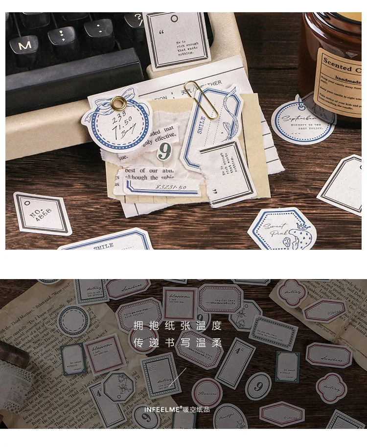 Yoofun 45 Stück verpackter Vintage-Notizblock, innovatives Memo-Etikett, Markierungspapier, Schreibwaren, Dekoration, Bürobedarf, Schule, Haftnotizen – Detail 16