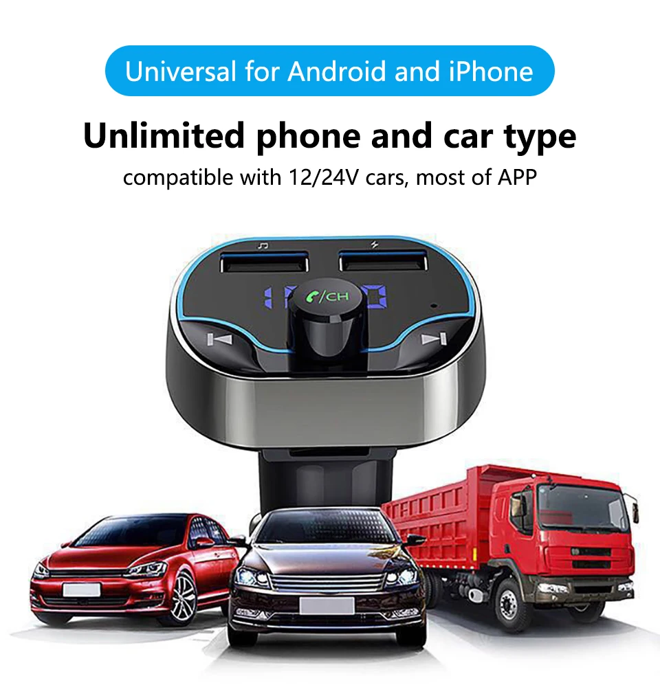 AOSHIKE Автомобильный MP3-плеер сигарета Bluetooth 4,0 приемник fm-передатчик двойной USB 3,0 зарядное устройство U диск/TF карта без потерь музыка