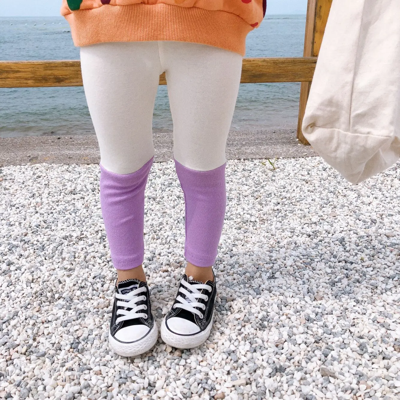 

2019 Autumn New Arrival Korean style cotton matching colors all-match bottoming long pants for cute sweet fashion baby girls