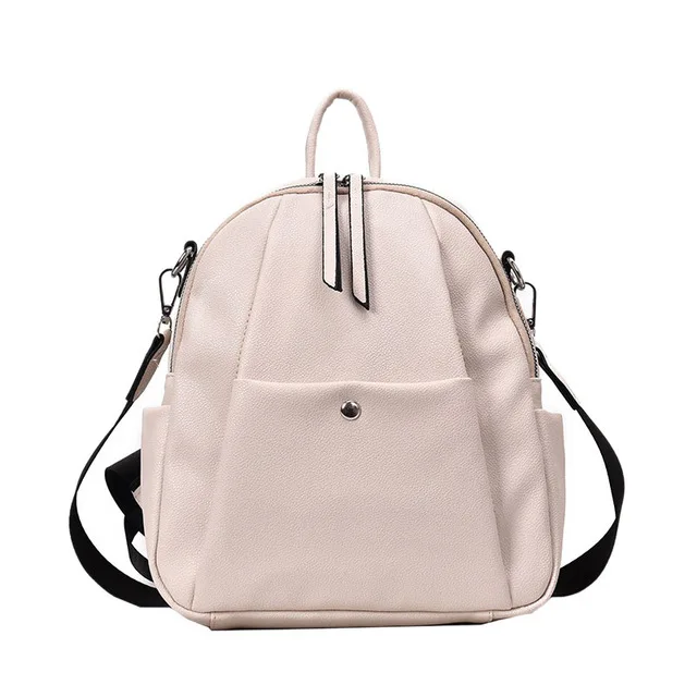 Маленький женский кожаный рюкзак многофункциональная Наплечная Сумка для девочек-подростков школьные сумки модные женские розовые однотонные рюкзаки XA412 - Цвет: White