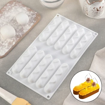 

Mold for mousse desserts and baking Andulett, 30 × 17.2 cm, 10 holes, white
