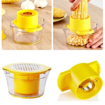 

Kitchen Tool Multi-function Garlic Press Set Home Creative Corn Cutter Gadgets Cob Remover Stripper Peeler Remove Kerneler Grind