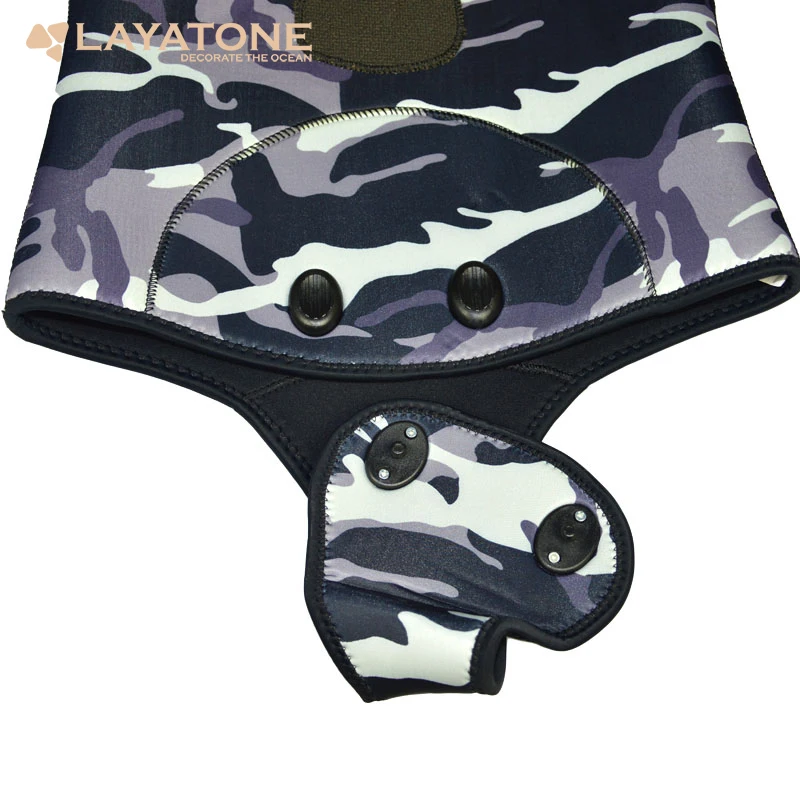 LayaTone костюм для подводной охоты 9 мм Неопреновые мужские Гидрокостюмы 2 шт. набор с капюшоном костюмы для подводного плавания Рыбалка подводный охотничий костюм
