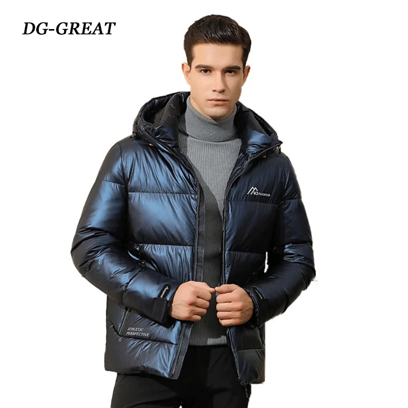

2019 New Winter Down Jacket Men Short Style Thickened Glossy Down Coats Fashion Youth Warm Menswear High Quality Coats Men