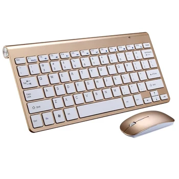 

2pcs Professional USB Wireless Keyboard 2.4G MINI Structure Compact Keyboard with Optical Mouse Set For Laptop PC iPad Home