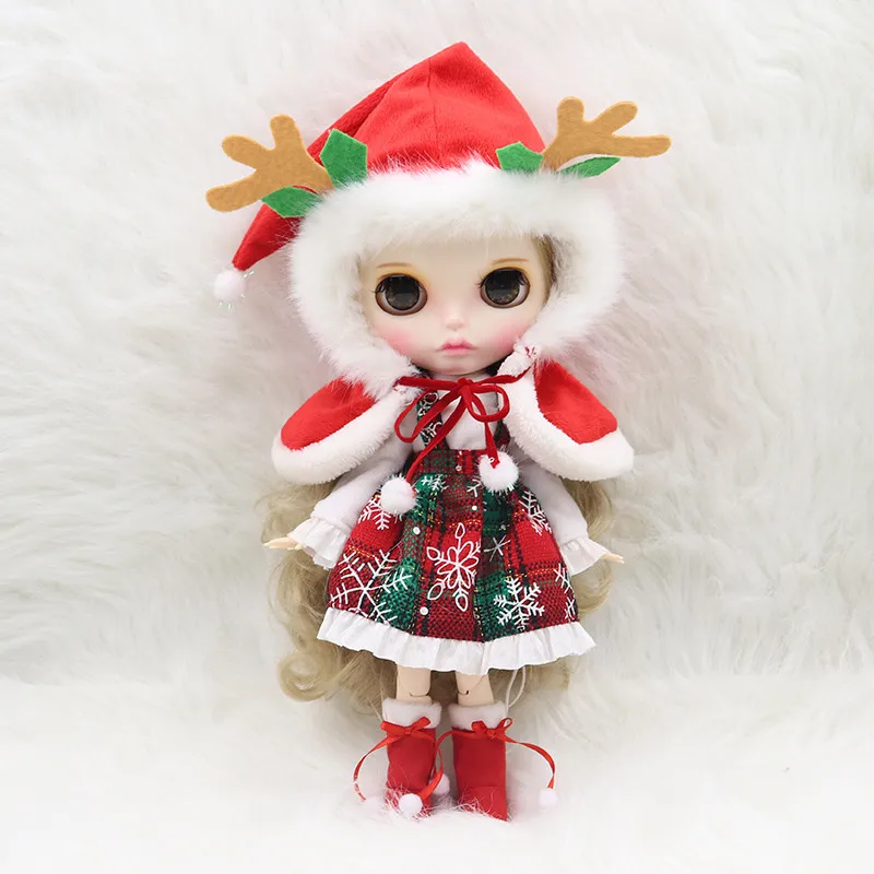 Кукла шарнирная DBS Blyth icy 1/6 30 см Рождественский костюм зимняя одежда подарок на