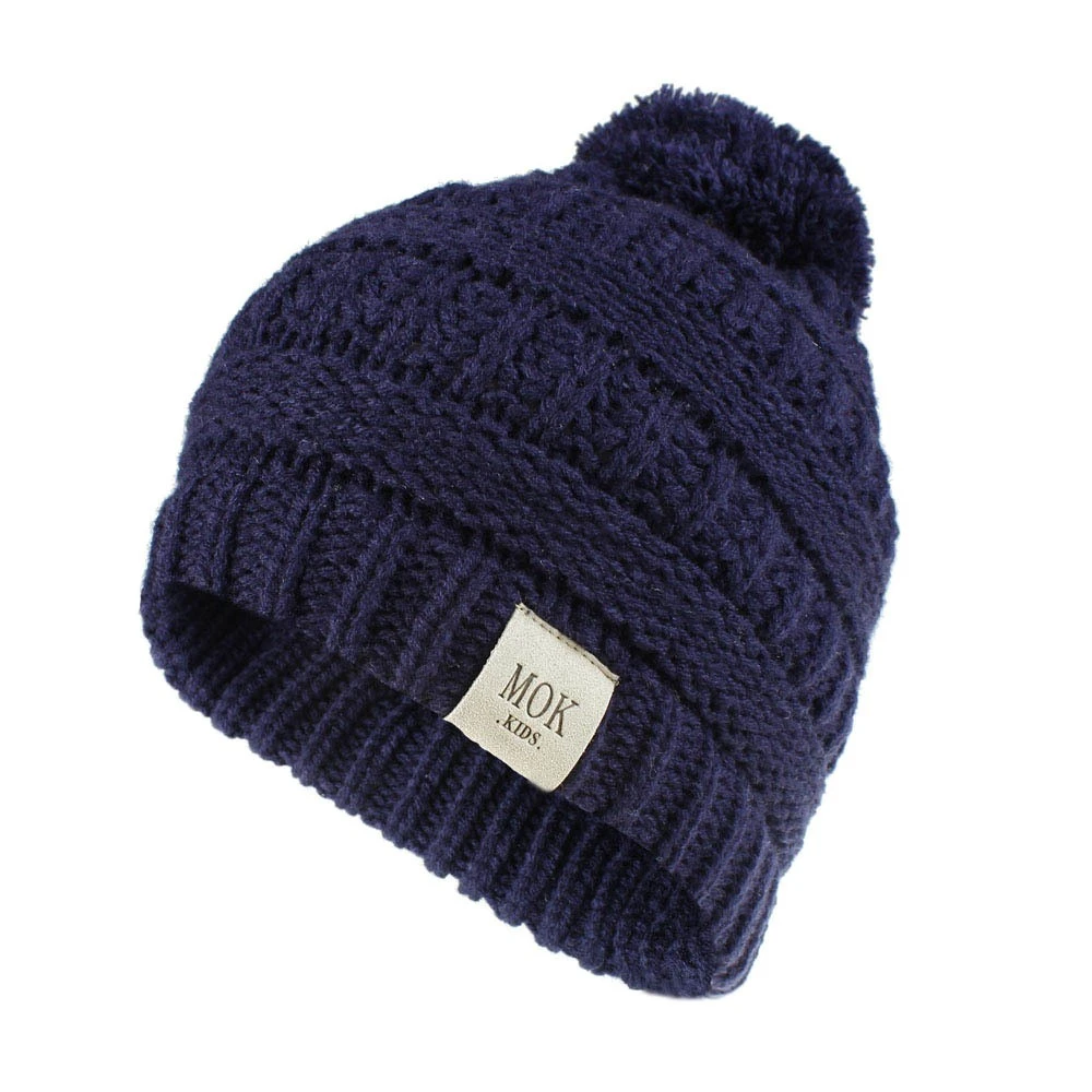 New Fashion Newborn Cute Baby Beanies Boys Girls Winter Keep Warm Hat Kids Knitted Wool Hemming Hat Fit Boy Cap Knitted 904