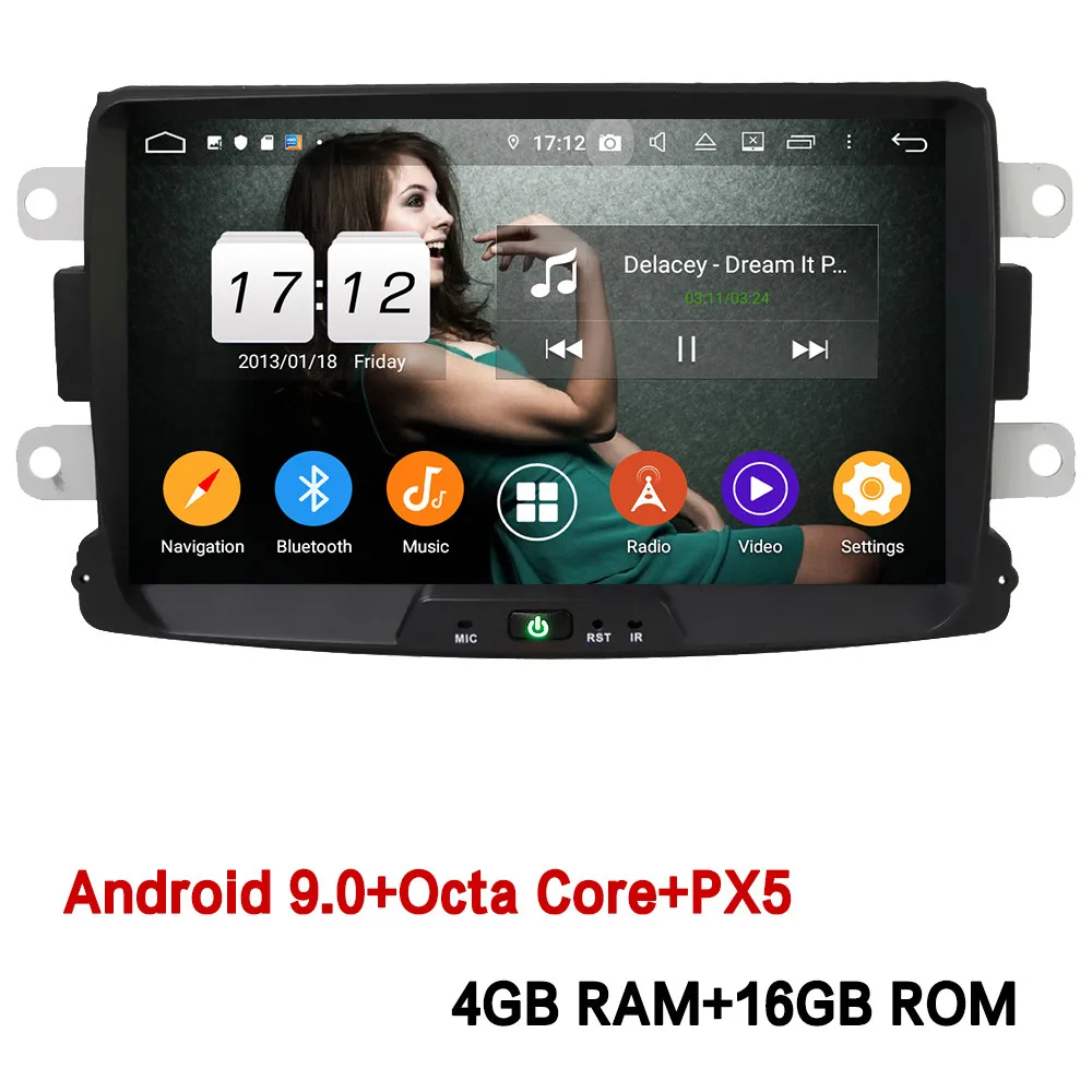 4GB RAM x 16GB ROM Klyde 4G ips Android 9 Восьмиядерный 4 Гб ОЗУ 64 Гб ПЗУ автомобильный dvd-плеер радио gps ГЛОНАСС для Renault Duster Dacia Sandero Lada Logan 2 - Цвет: 4GB RAM x 16GB ROM