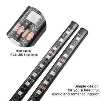 

Car Under Dash Lights RGB 12 LED Phone App Music Control Glow Strip Interior LN