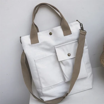 

Simple Fashion Female Bag Small Fresh Korean Version Of Canvas Solid Color Multi-function Shoulder High-quality Crossbody Bag