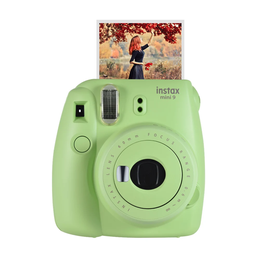 Fujifilm Instax Mini 9 мгновенная камера, пленочная камера, мини-пленка для фотографий с зеркалом для селфи, аккумулятор 2 шт., голубой лед