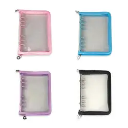 Étui A5a6 pour livre à main, avec fermeture éclair transparente, à feuilles mobiles, bloc notes A5 et A6, avec anneaux, bloc notes, papeterie coréenne 