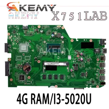 

X751LAB MAIN_BD._4G/I3-5020U I3-5010U Mainboard REV 2.5 For Asus X751L X751LA R752L X751LD X751LJ Laptop motherboard EDP screen