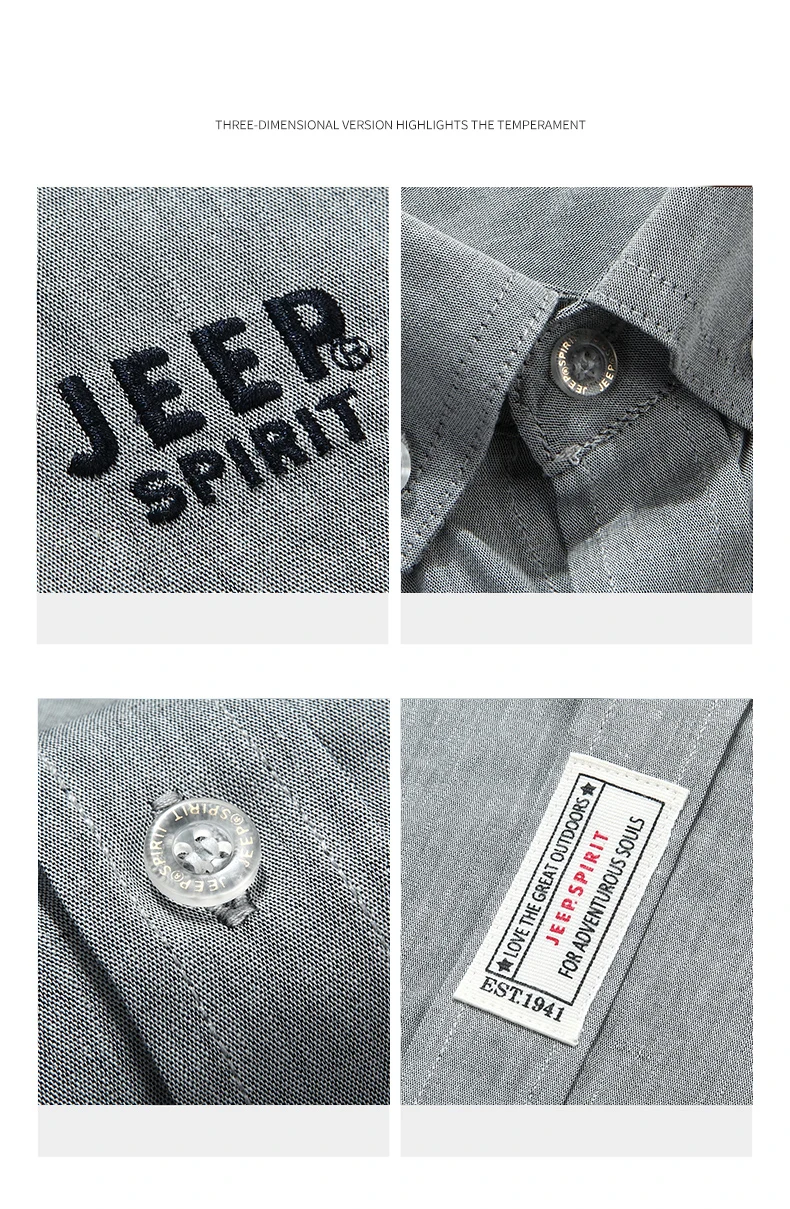 JEEP SPIRIT брендовая Осенняя приталенная Мужская рубашка с длинными рукавами camisa masculina сплошного цвета с кнопками плюс размер M-4XL