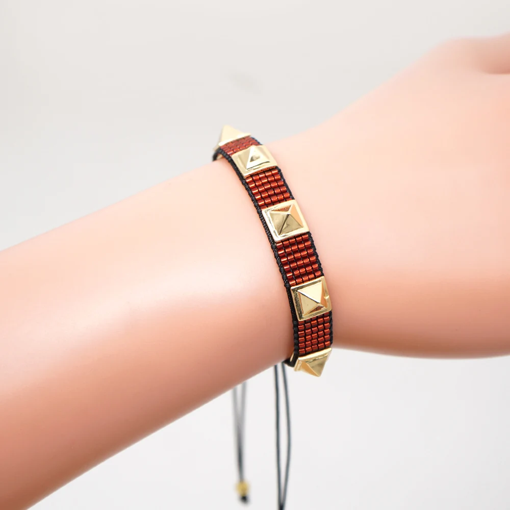 Go2boho MIYUKI браслет мужские панк браслеты для женщин Pulseras Mujer Moda нарукавная повязка ювелирные изделия золотые бусины из нержавеющей стали