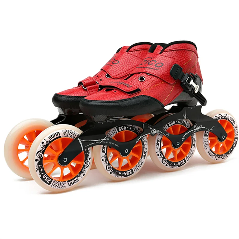 Patines com Fibra de Carbono Velocidade em Linha Zico Avançado Velocidade Bota Superior 85a Durável Plutônio Roda m7 Base Liga Criança Adultos Patins Sapatos