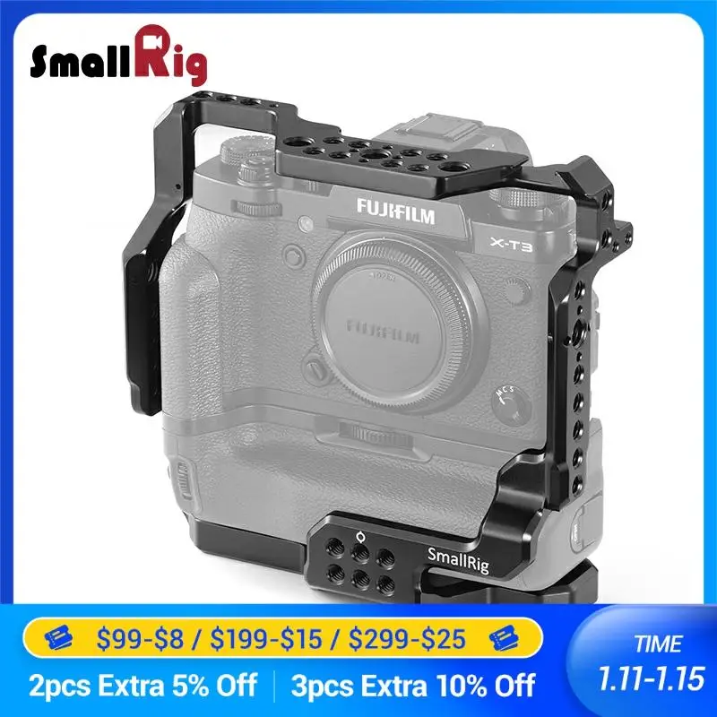 Клетка SmallRig DSLR для фотоаппарата Fujifilm X T2 и Fuji T3 с батарейным отсеком 2229|Клетки