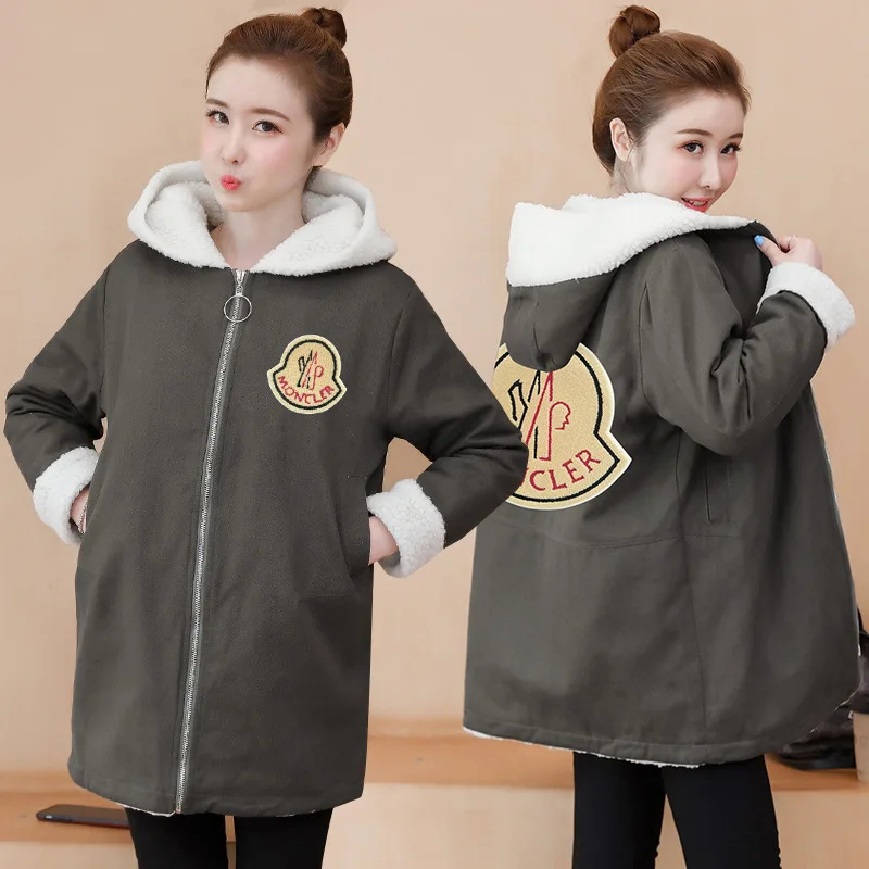 

2019 Fashion Large Size Dress Fat Mm High School Girl'S Cotton Coat Applique Coat 6017