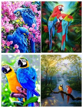 

5D DIY Diamond Painting Cartoon Animals Two parrots Painted 2020 Embroidery Animal Cross stitch Embroidery Crafts home Decor