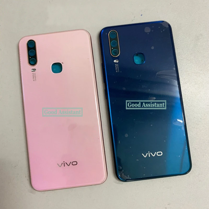 Blue Pink Red Purple 6 4 For Bbk Vivo Y15 2019 Vivo Y12 2019 Back Battery Cover Door Housing Case Rear Glass Lens Parts Mobile Phone Housings Frames Aliexpress