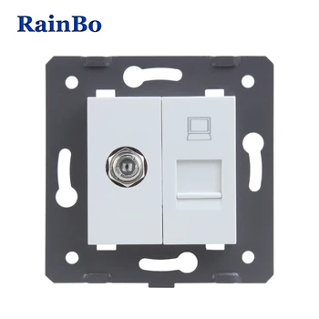 

RainBo Plastic-Materials DIY-Accessory Function-Key For-Satellite RJ45 CAT6 computer-socket EU-Standard A8SACOW/B