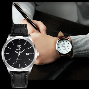 

Fashion Watch Men Quartz Watch Date Design Waterproof Business Sport Luminous Watches Leather Wristwatch Reloj Hombre