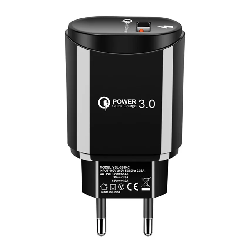 18W QC 3.0 USB Quick Phone Charger Travel Wall power Adapter QC3.0 Fast Charging Universal For Xiaomi iPhone Samsung Huawei