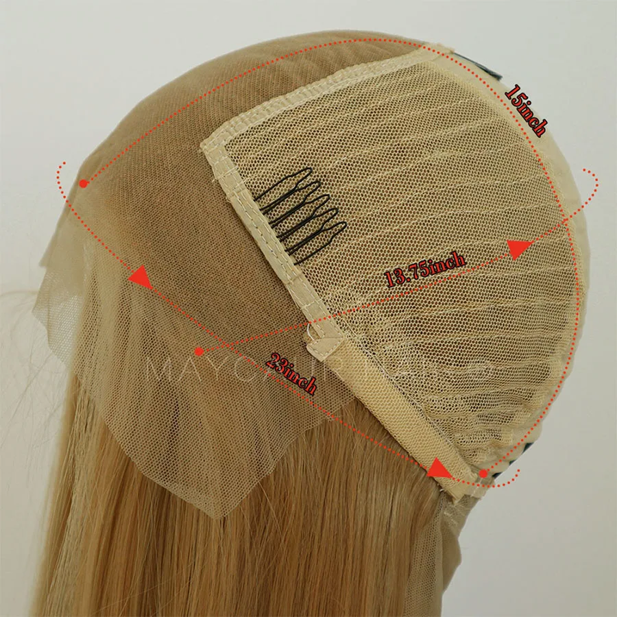 Maycaur 13x6 Lace Front Wigs #1344 Color Long Straight Heat Resistant Fiber Hair Synthetic Lace Front Wigs for Women (5)