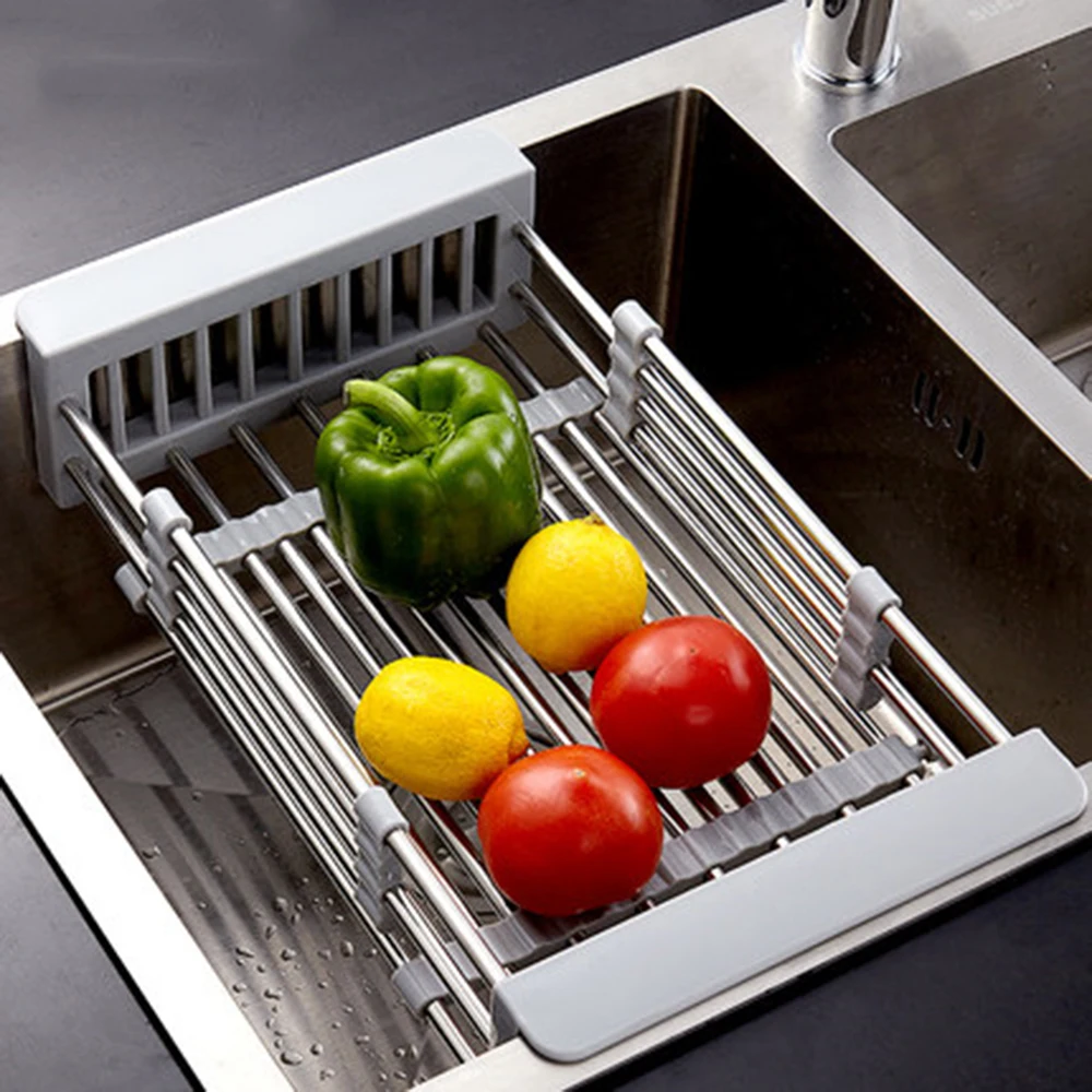 Регулируемая над раковиной дуршлаг сухая стойка Профессиональная кухонная раковина Подставка-сушилка для посуды Складная над раковиной сушилка для посуды выбор цвета