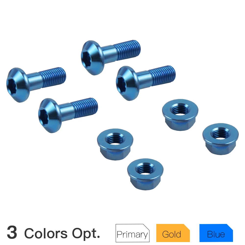 

4pcs Brake Rotor Bolts Nuts Screws For YAMAHA RAPTOR 700 700R 350 YFZ450 YFZ450R 2018-2020 ATV AccessoriesTitanium Gold Blue