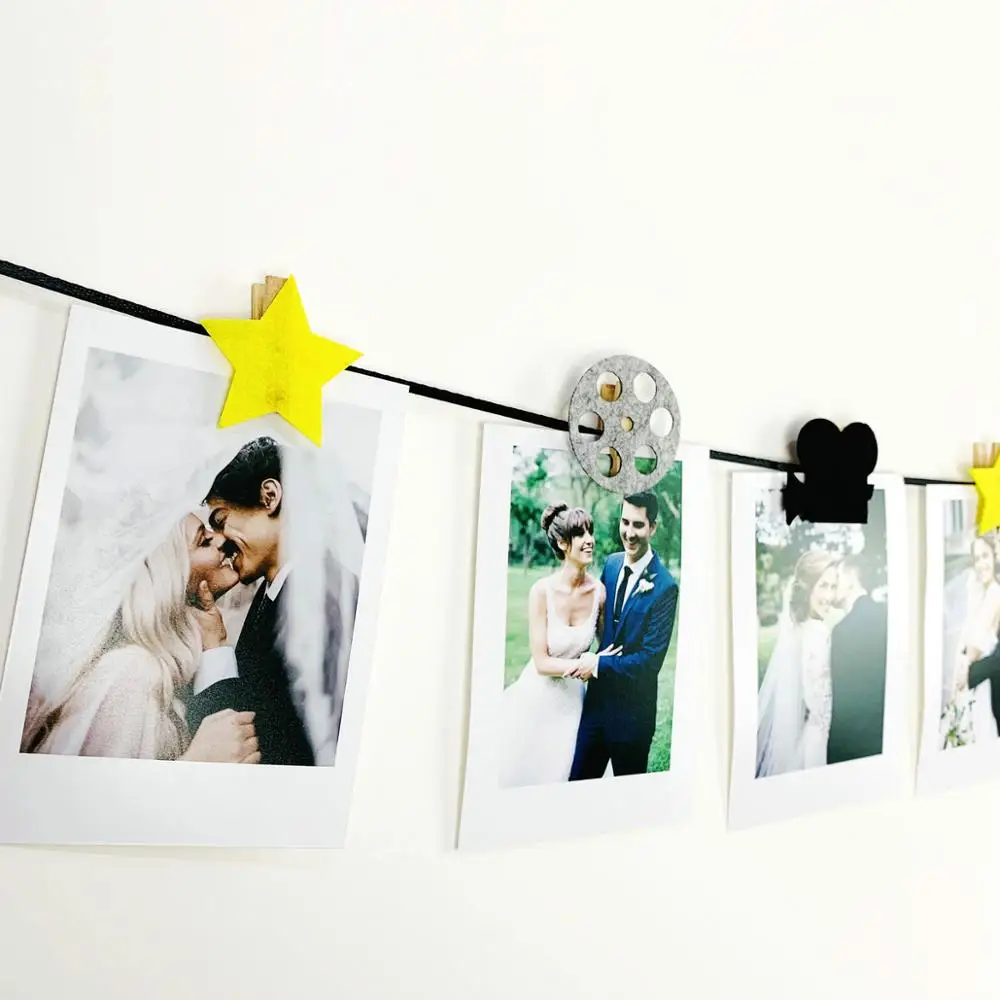 Hollywood Movie 3 Meter Felt Flag Birthday Party Photo Clip Banner Decoration Banner Bunting