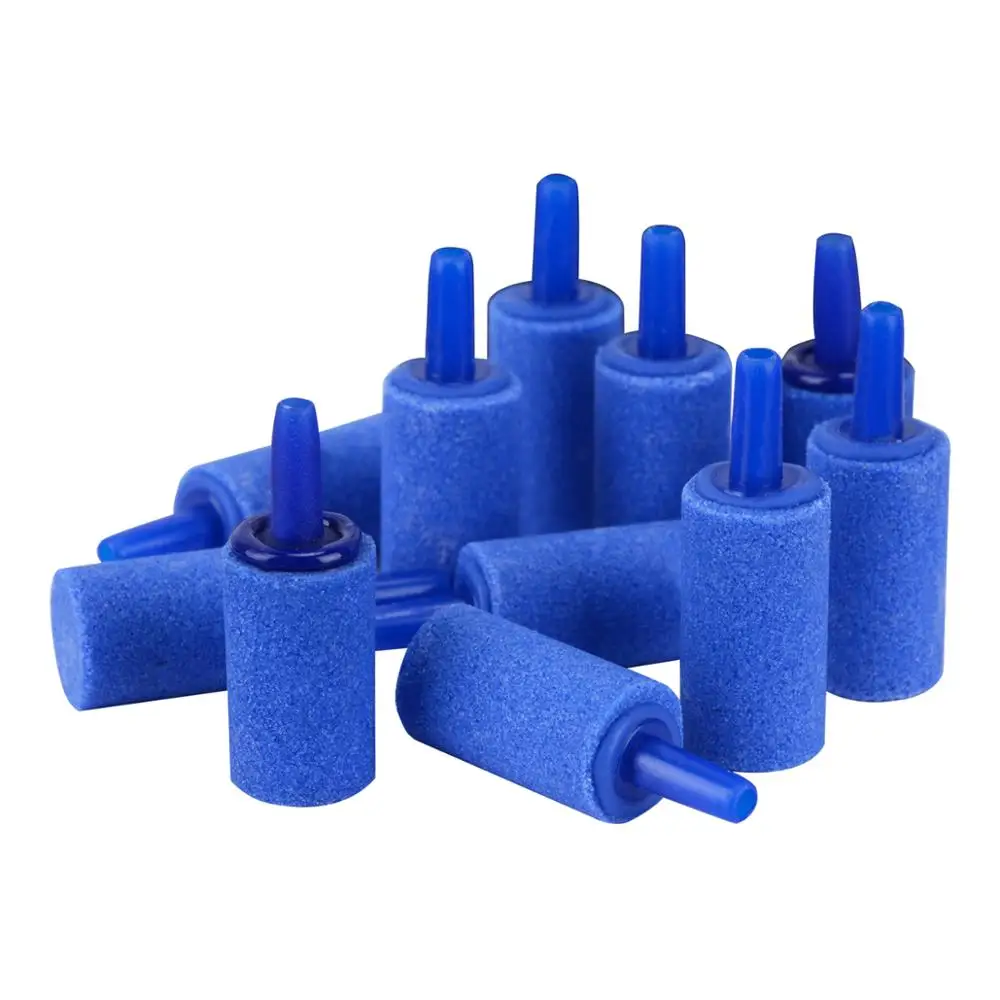 

Uniclife 12 PCS 1 Inch Air Stones Cylinder Bubble Diffuser Airstones for Aquarium Fish Tank Pump Blue