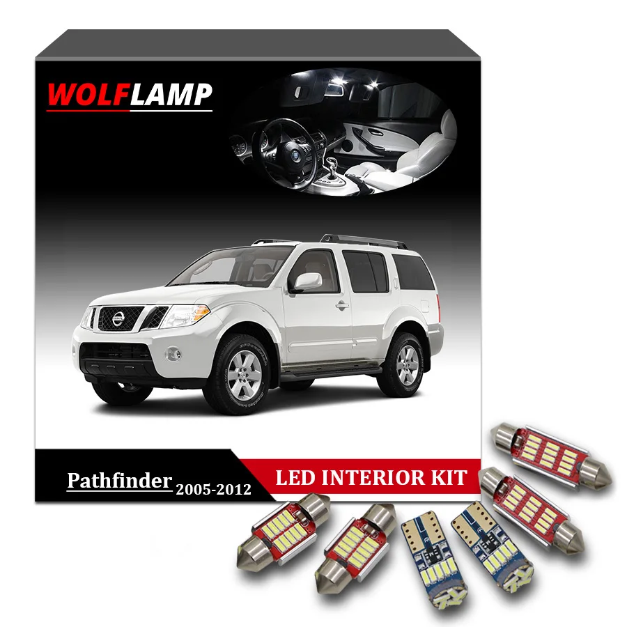 Wolflamp 12 шт. Ice Blue Canbus светодиодный лампы для декора автомобиля для 2005-2012 Nissan Pathfinder карта свет купольная лампа номерной знак лампа