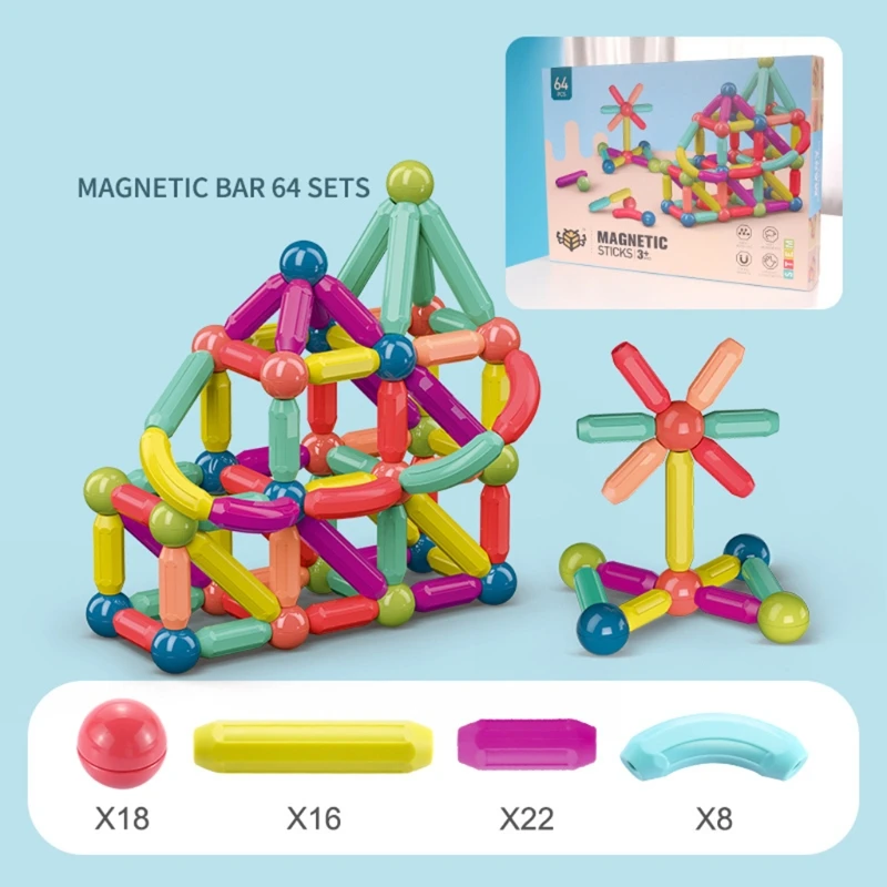 Ongewapend Hinder prijs Educatief Magnetische Gebouw Sticks Set, 3D Magneet Diy Big Size Geometrie  Stacker, Klassieke Bouw Speelgoed Voor Kinderen|Magnetisch| - AliExpress