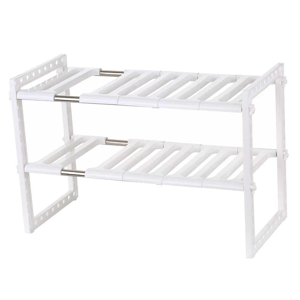 

Hot Multifunctional Under Sink 2-Tier Expandable Stainless Steel Kitchen Storage Rack Shelf Storage Organizer Adjustable Sink Ra