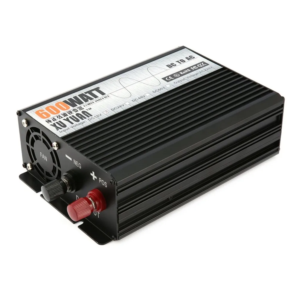 Чистая Синусоидальная волна 600 Вт DC12V к ac220в автомобильный инвертор напряжения трансформатор для кемпинга и путешествий преобразователь с европейской вилкой