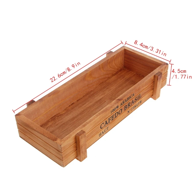 New Blue Log White Garden Plant Pot Decorative Vintage Succulent Wooden Boxes Crates Rectangle Table Flower Pot Gardening Device