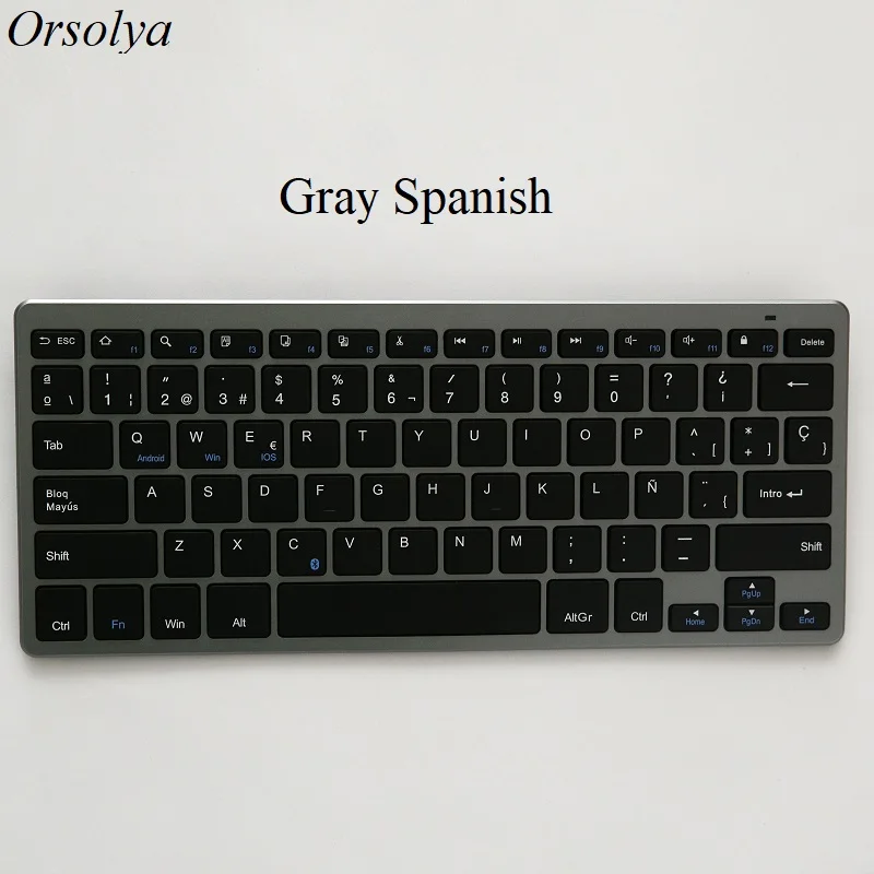 cute keyboards for computers Mini Bluetooth Keyboard Portable Ultra Thin Wireless Keyboard with Russian/Spanish Layout for Tablet/Laptop/IOS/Windows/Android best keyboard for home office Keyboards