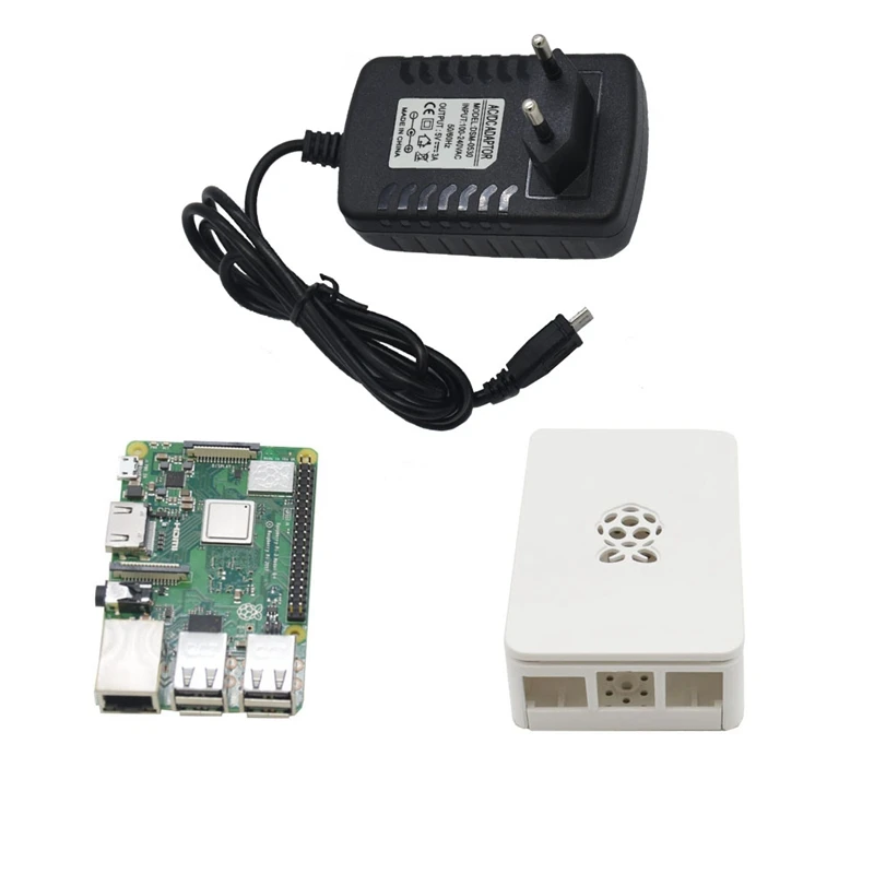 Raspberry Pi 3 Model B+(Plus) Board+ Abs Case+ 5V 3A Power Adapter With Wifi And Bluetooth Set Eu Plug