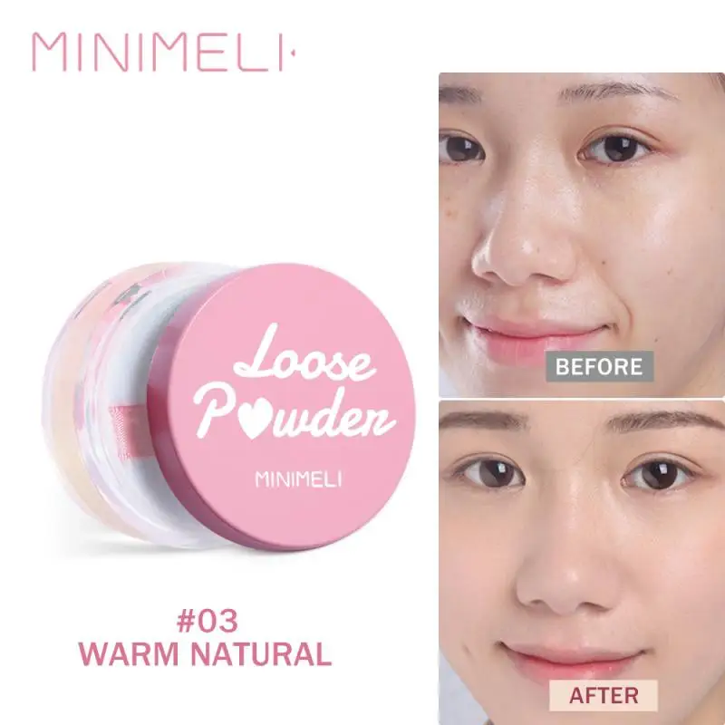 

MINIMELI Matte Loose Powder Face Makeup Setting Powder Waterproof Oil-control Long-lasting Brighten Skin Natural Cosmetic TSLM2