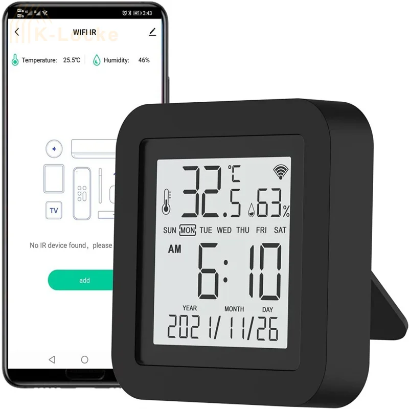 Tuya Wifi Temperature Humidity Sensor Remote Voice Control With Display