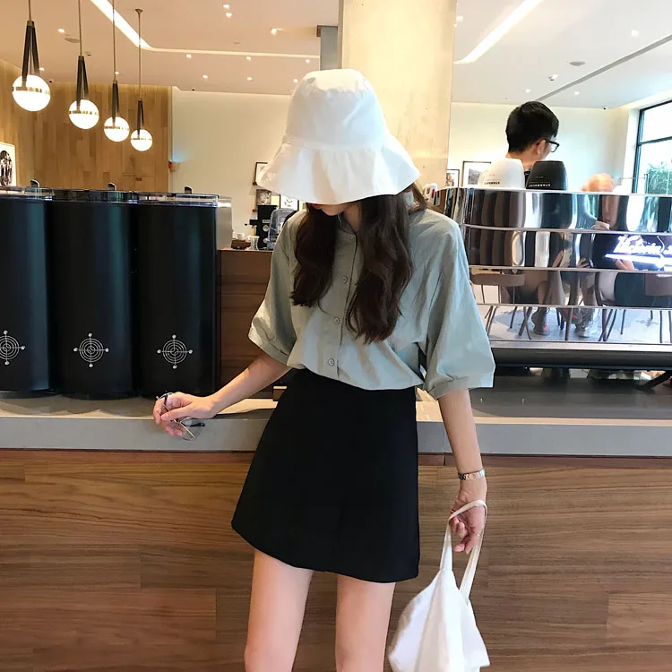 Юбки женские новые модные корейские стильные универсальные с высокой талией женские s короткая юбка черные однотонные Женские Элегантные повседневные тонкие горячая распродажа