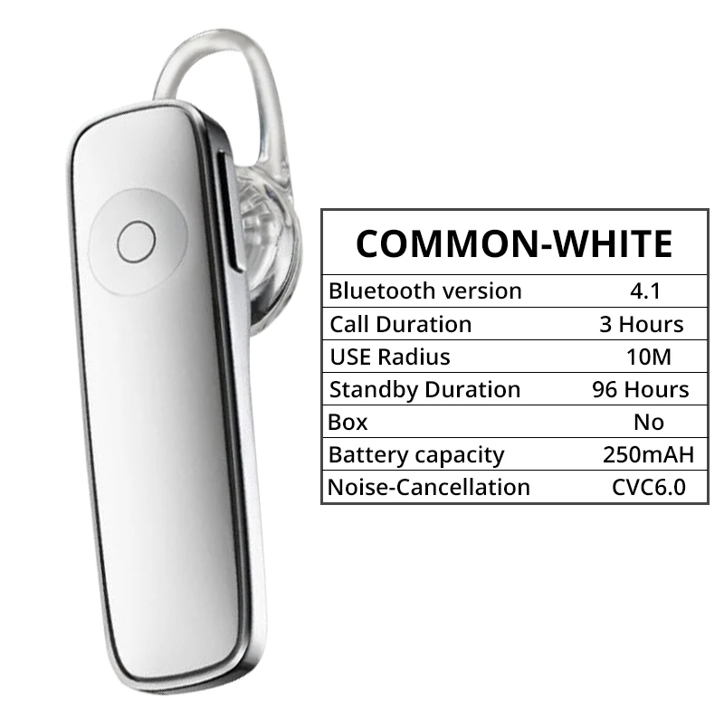 Bluetooth наушники, беспроводные наушники, стерео наушники, спортивные наушники с микрофоном, гарнитура для телефона и музыки - Цвет: Common-White
