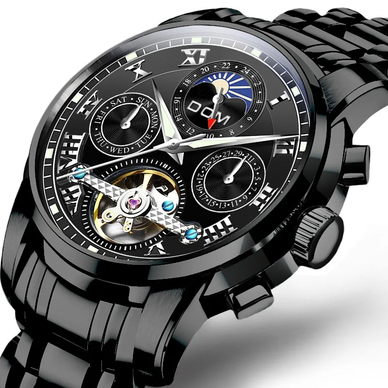 

MEN'S Watch Fully Automatic Analog Watch Hollow out Waterproof Luminous Watch Manufacturers Wholesale a Generation of Fat M-75BK